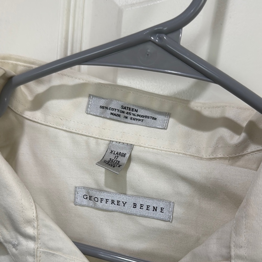 Geoffrey Beene White Dress Shirt Timeless Elegance / D31 - Picture 2 of 3